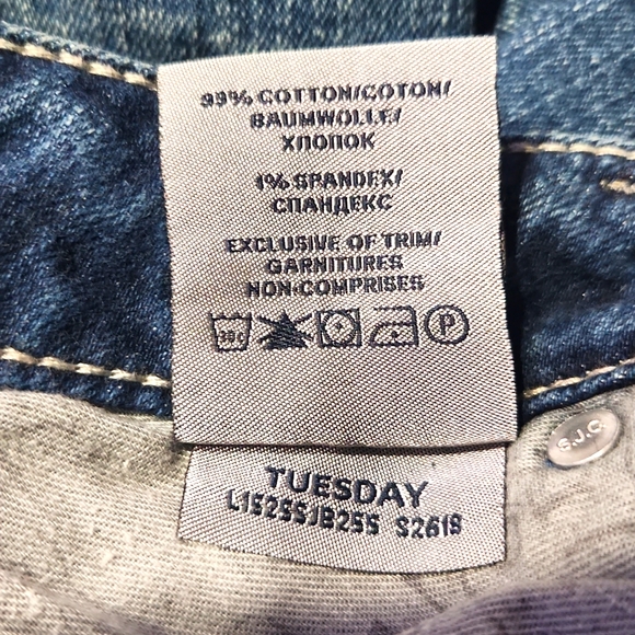 Silver Jeans Co. Tuesday Distressed Blue Boot Cut Jeans Women's Size W27/L35 - Picture 11 of 13